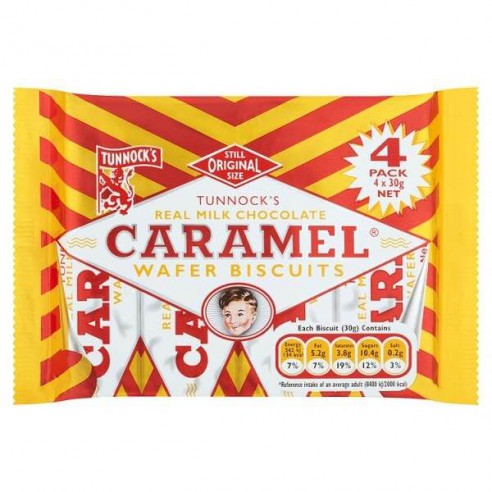 Tunnock's Caramel Wafer Biscuits 4 x 30 g