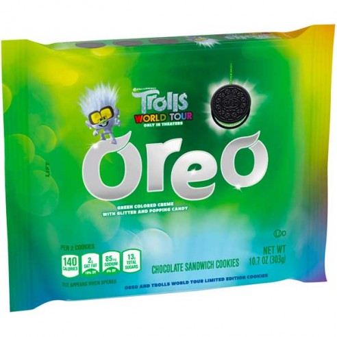 Oreo Trolls Green Colored Creme with Glitter & Popping Candy