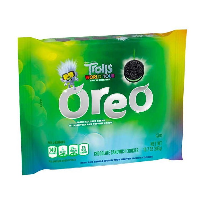Oreo Trolls Green Colored Creme with Glitter & Popping Candy