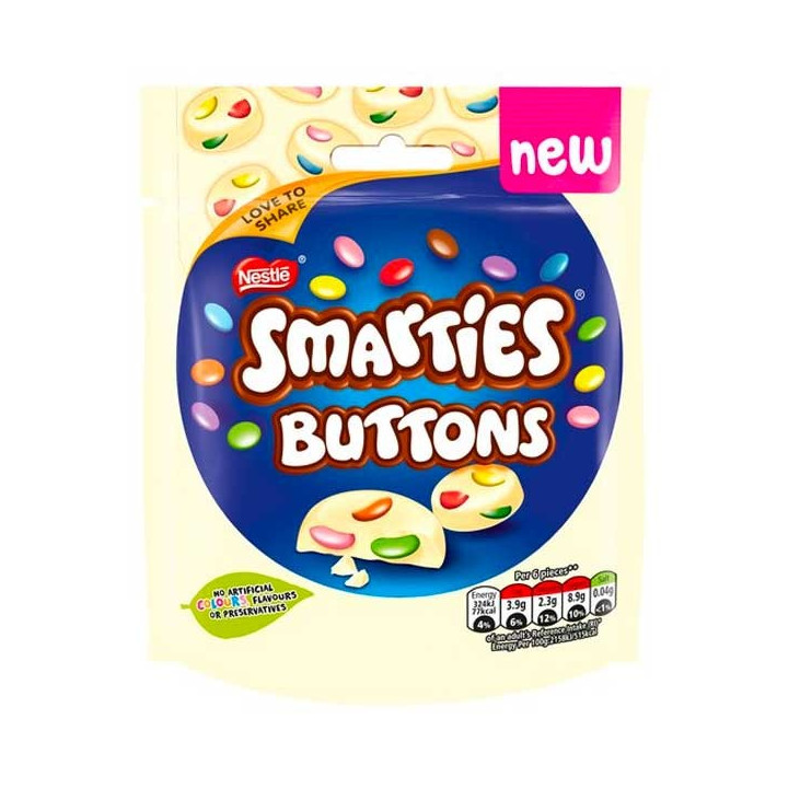 Smarties Buttons White