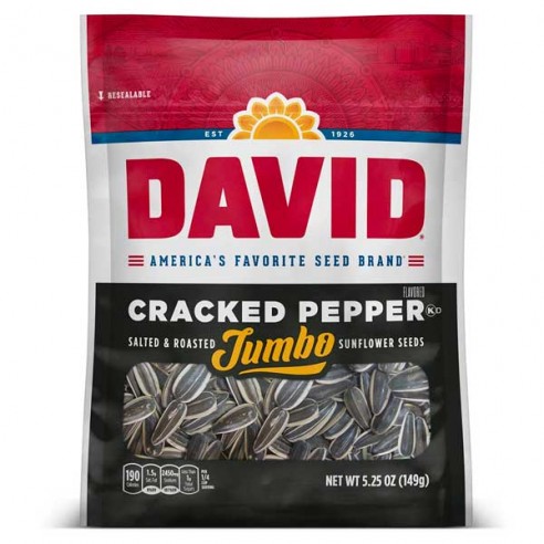 DAVID Cracked Pepper Jumbo Sunflower Seeds