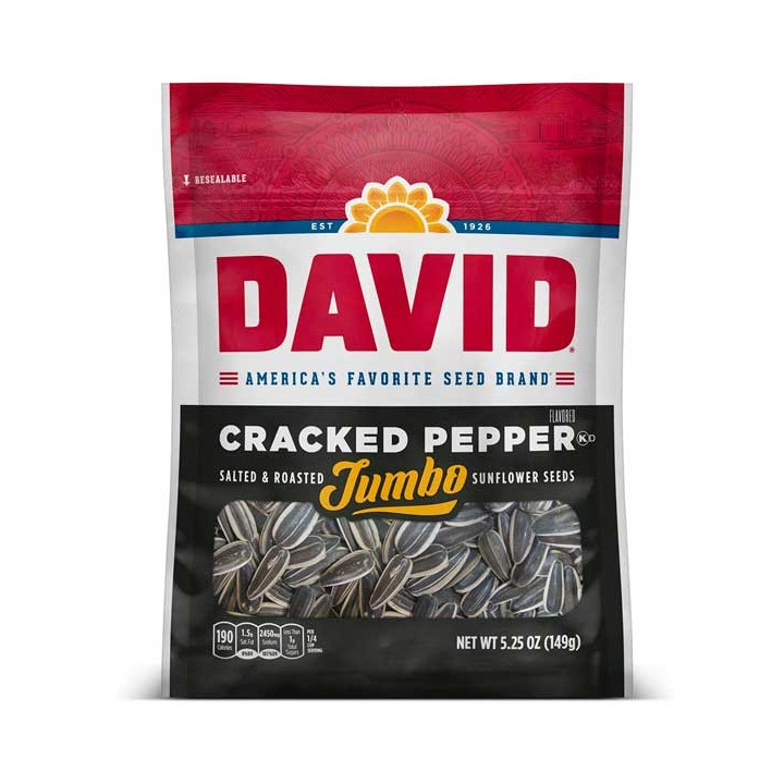 DAVID Cracked Pepper Jumbo Sunflower Seeds