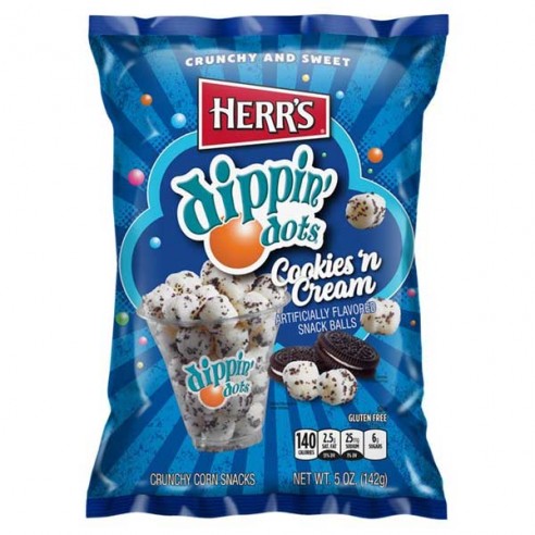 Herr's Dippin Dots Cookies & Cream Snack Balls